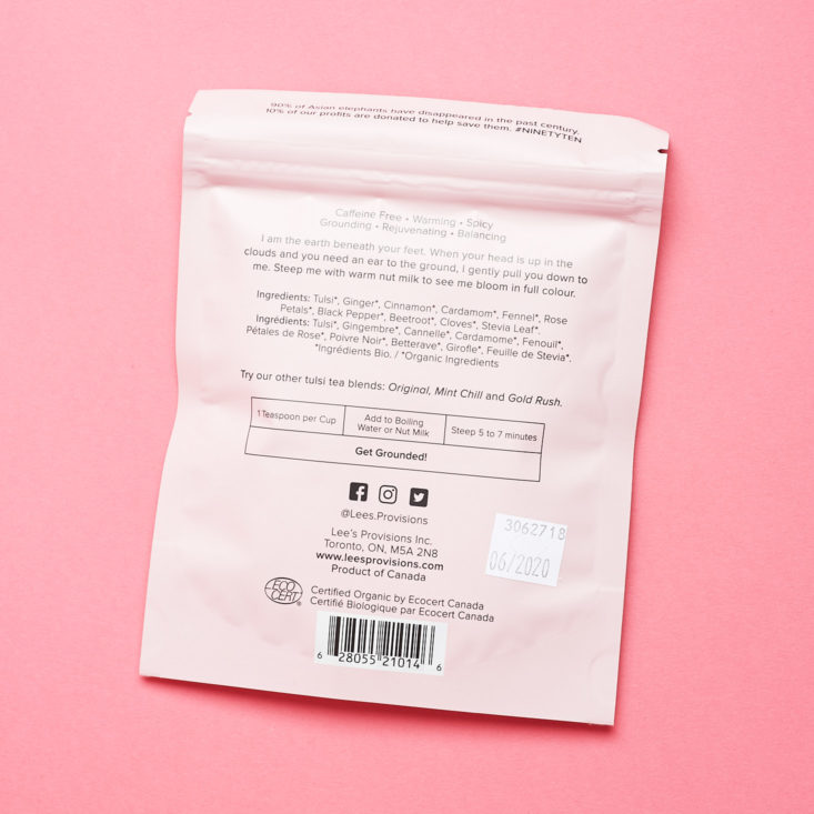 goddess provisions let's tea pouch