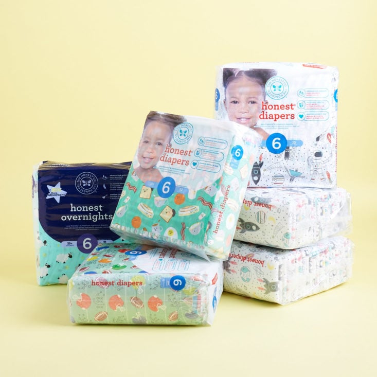 Honest Diapers Bundle patterned diaper packs