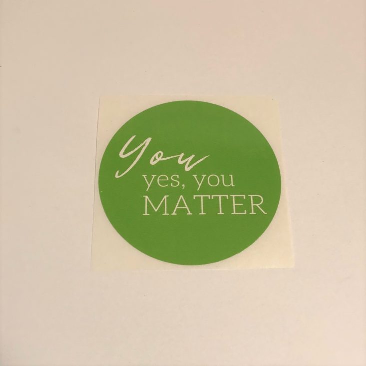 Loved + Blessed “Purpose” November 2018 - Reminder Sticker – You yes, you MATTER