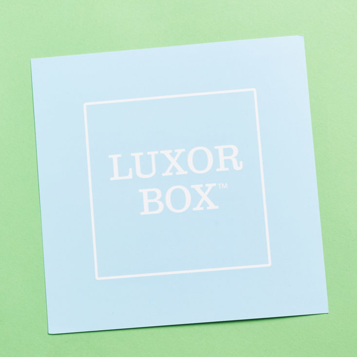 Luxor Box September 2018 - Info Template Front