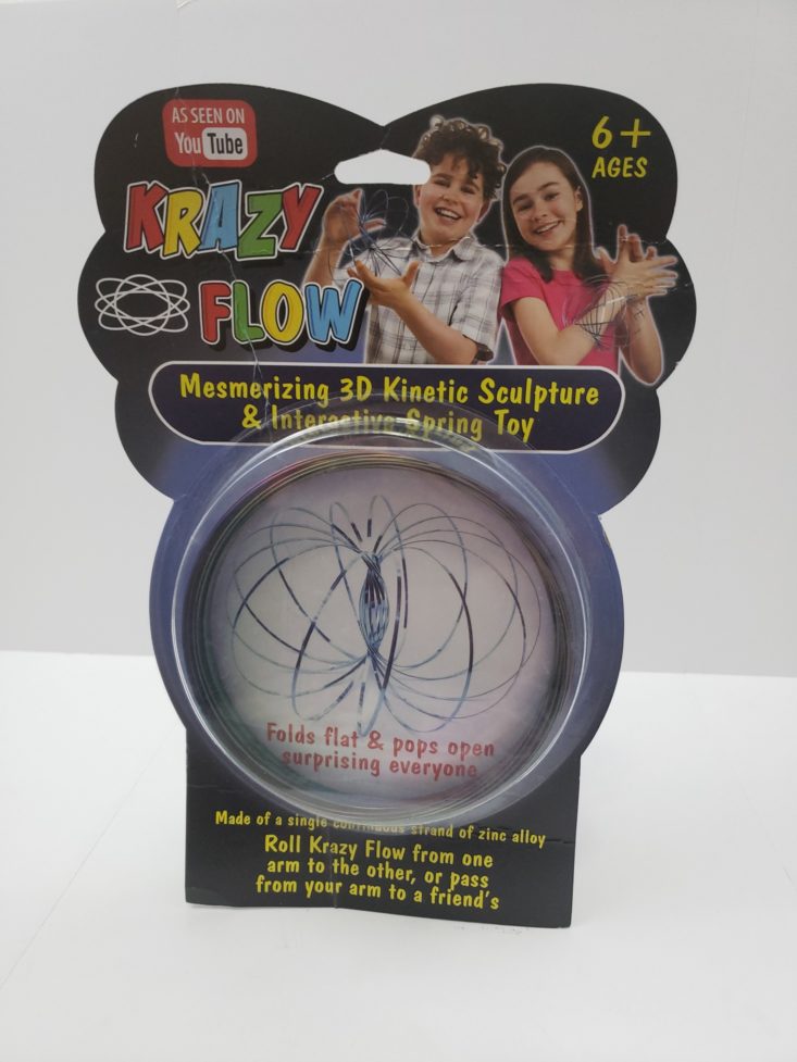 MINI MYSTERY BOX OF AWESOME October 2018 - Krazy Flow Interacting Spring Toy Box Front View