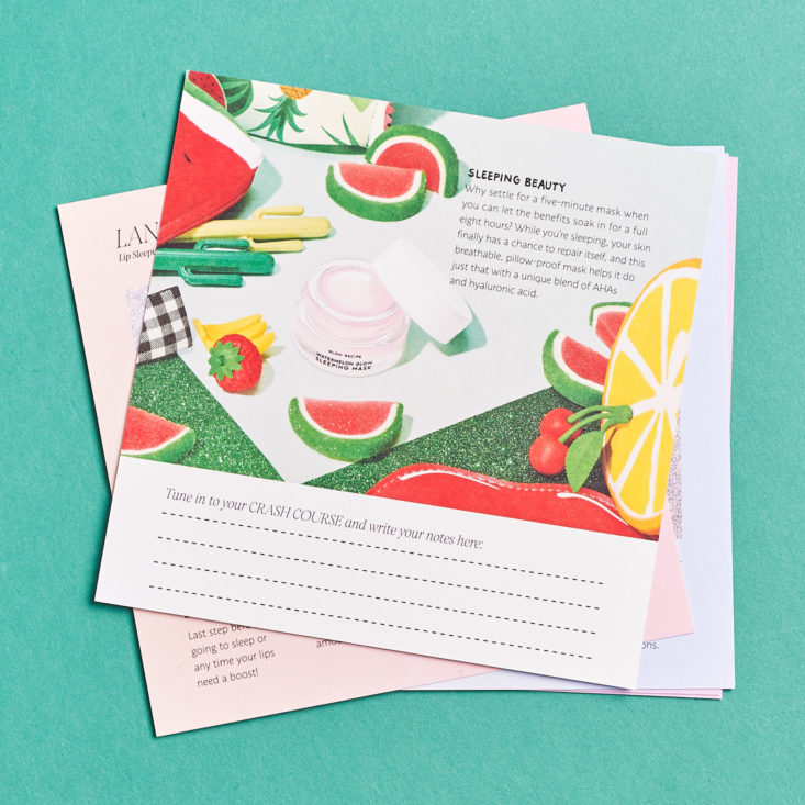 Play! Smarts by Sephora K-Beauty October 2018 - Watermelon Glow Sleeping Mask Info Card Top 2