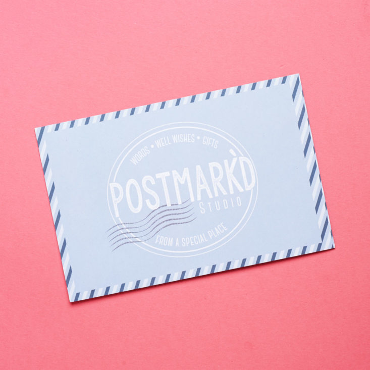 Postmarkd Studio blue card