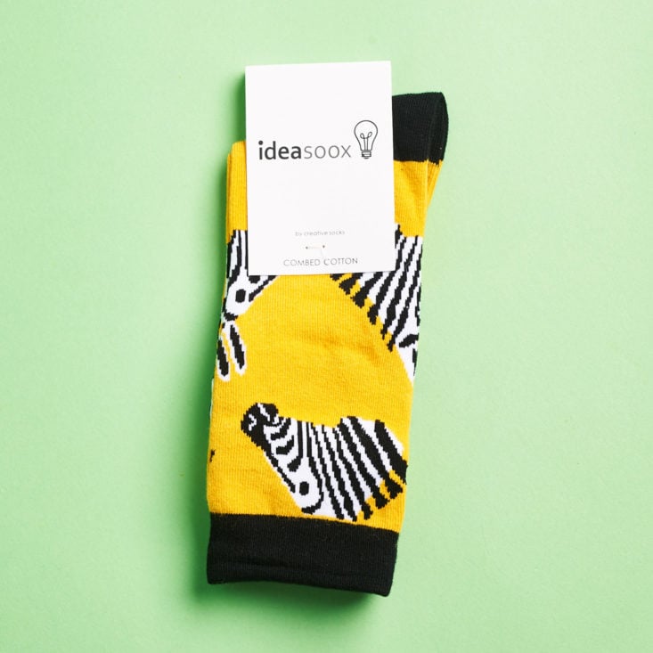 quirky crate yellow and black zebra socks