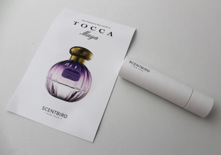 Scentbird October 2018 - Booklet With Cardboard Tube Front View