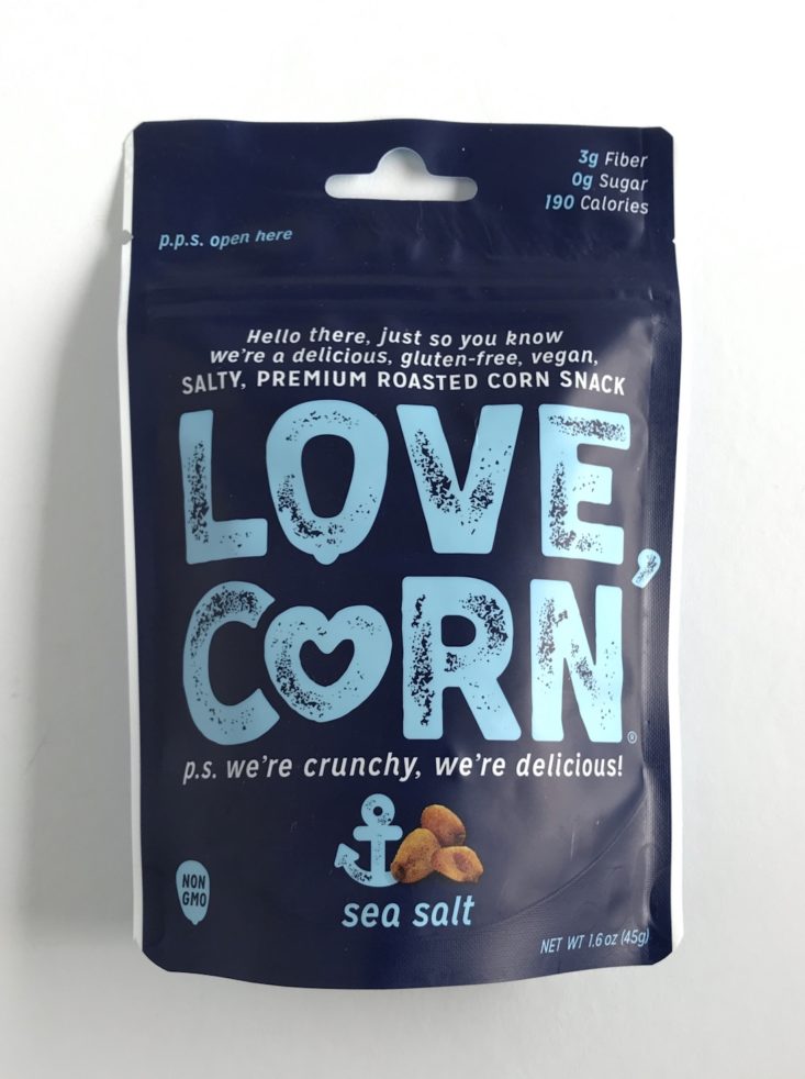SnackSack October 2018 - Love Corn Premium Roasted Corn Front
