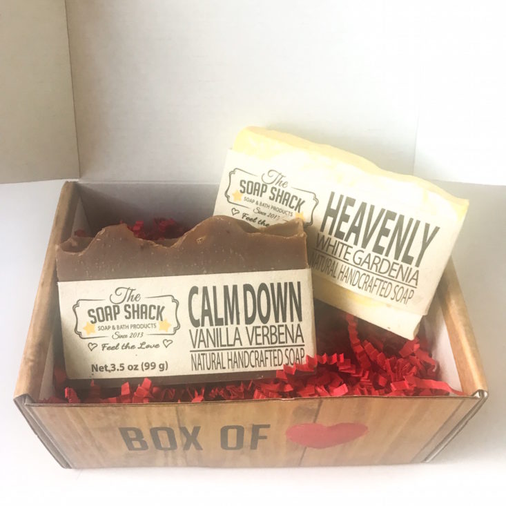 Soap Shack Box September 2018 - Box Open with Producst Front