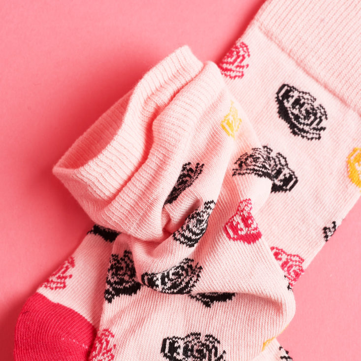 sock panda pink rose socks