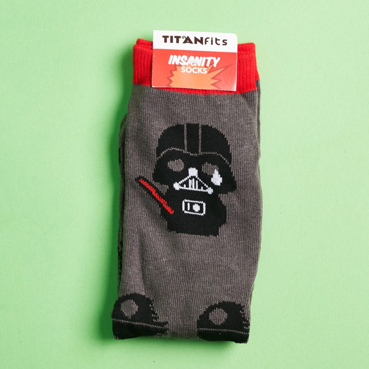 Super Geek Box September 2018 - Titanfits Insanity Socks with Lable Front 1