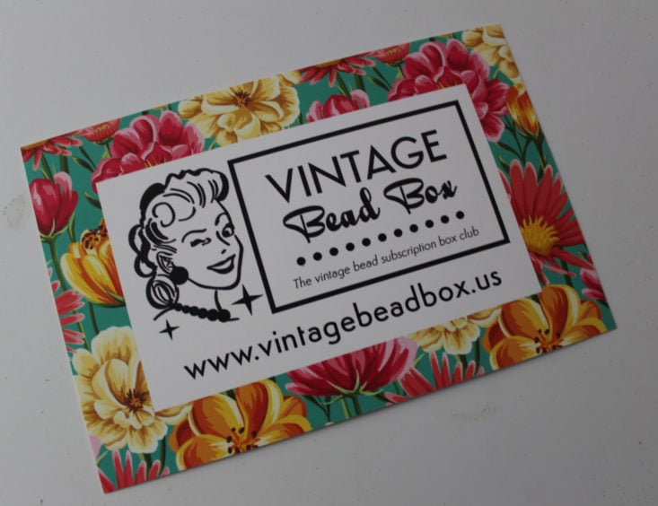 Vintage Bead Box October 2018 Booklet Front