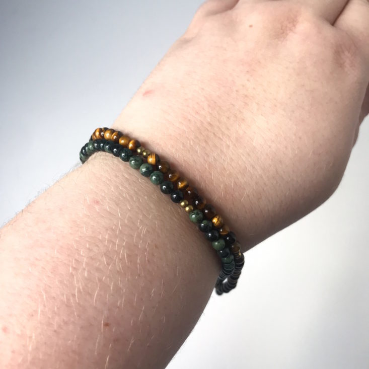 Yogi Surprise bracelet 3 - Samasthiti double strand bracelet by yogi Surprise Bracelet After Wear View