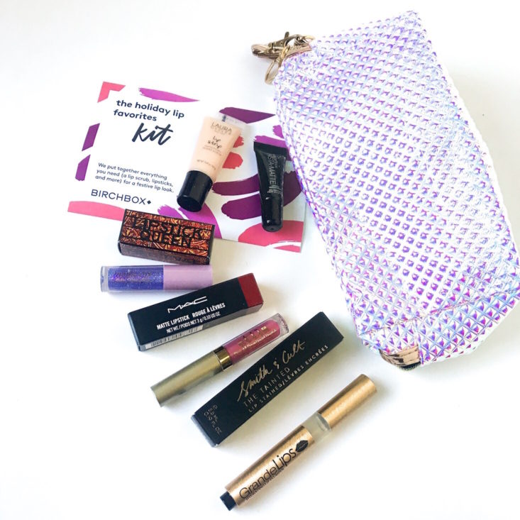Birchbox Holiday Lip Kit Review - All Products Group Shot Top