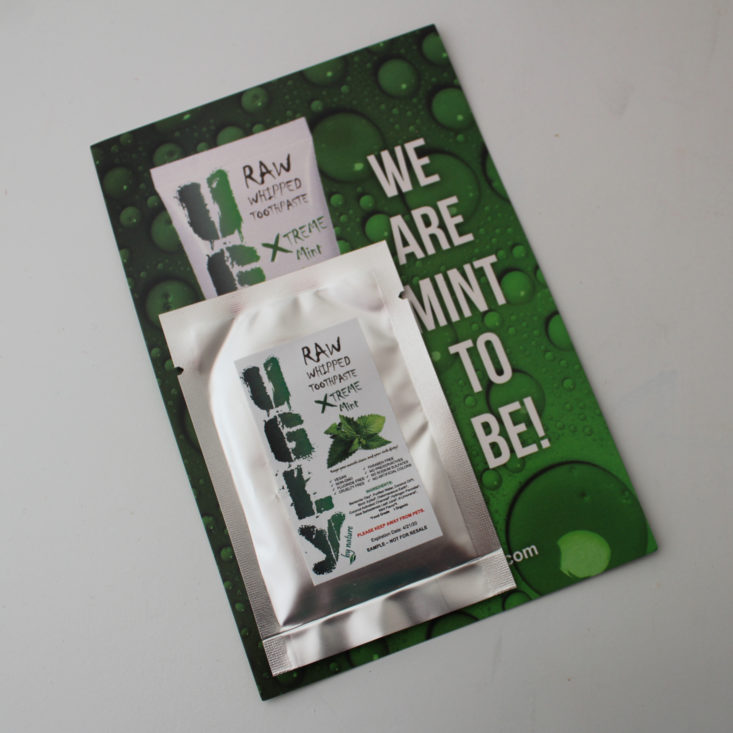 Bulu Box November 2018 - Ugly by Nature Raw Whipped Toothpaste in Xtreme Mint Front