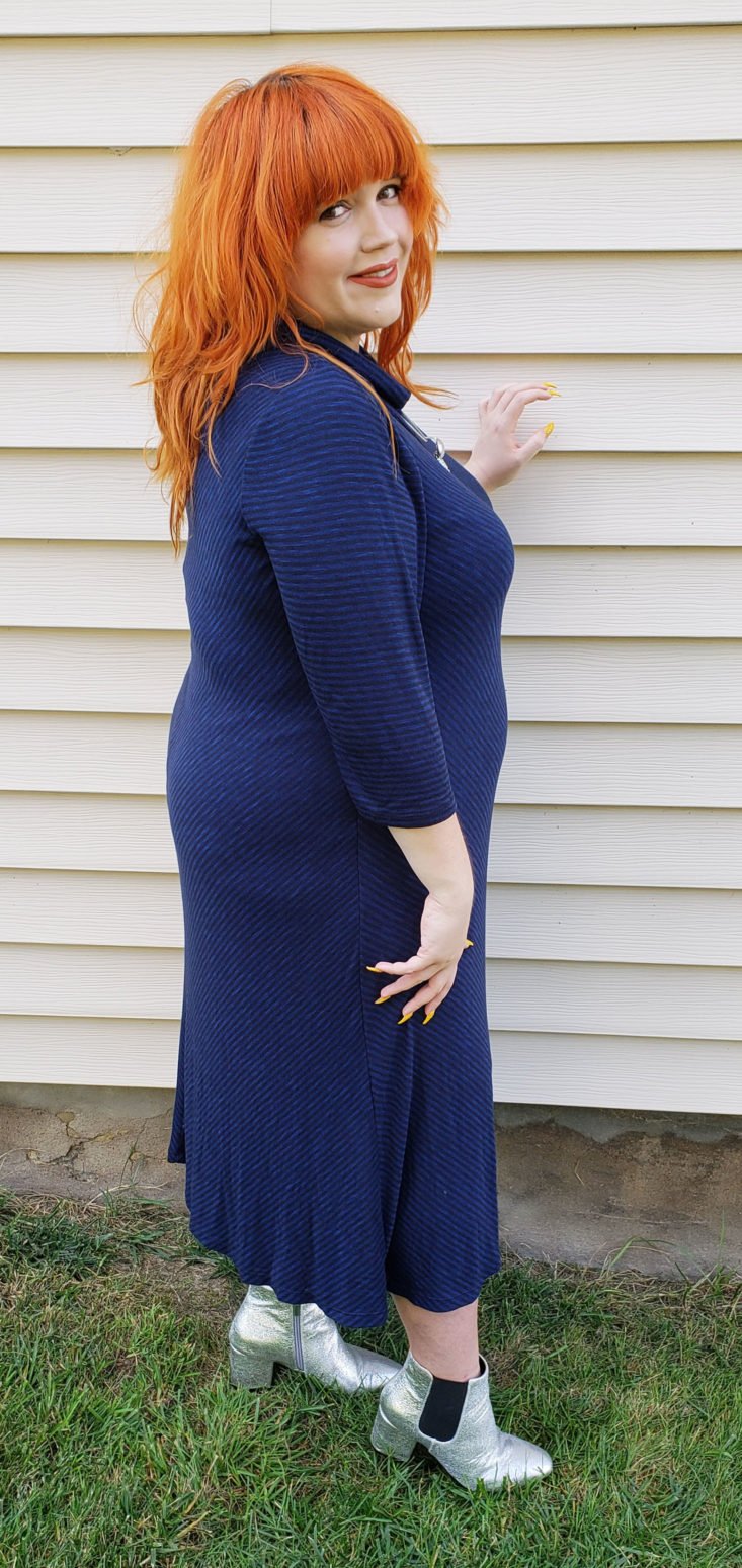 Dia & Co Subscription Box Review—October 2018 - Davie Cowl Neck Swing Dress 3 Side