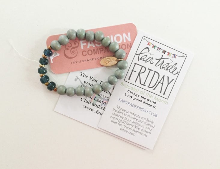 Fair Trade Friday Bracelet of the Month Club Subscription Review October 2018 - Product with Card Top