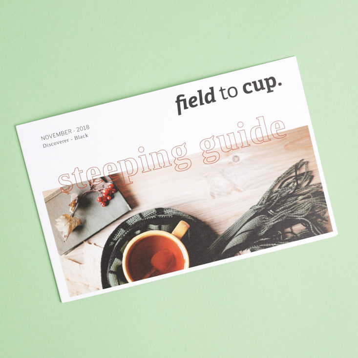 Field to Cup tea info card