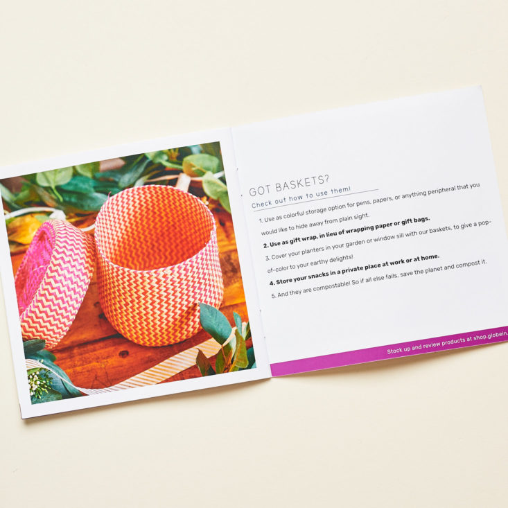 Globe In Appreciate open basket info 