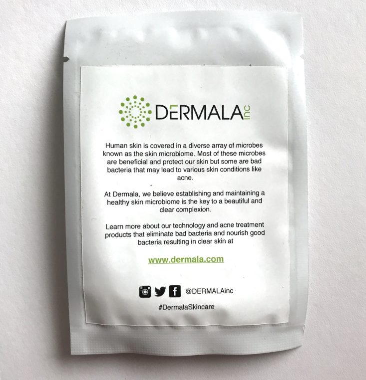 Goodbeing Box Subscription Review November 2018 - Dermala Inc. Acne Pimple Patches Packet Front 1