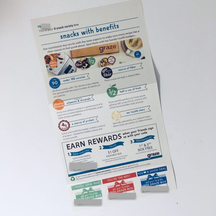 Graze Variety Box November 2018 Review - information Card 1 Top