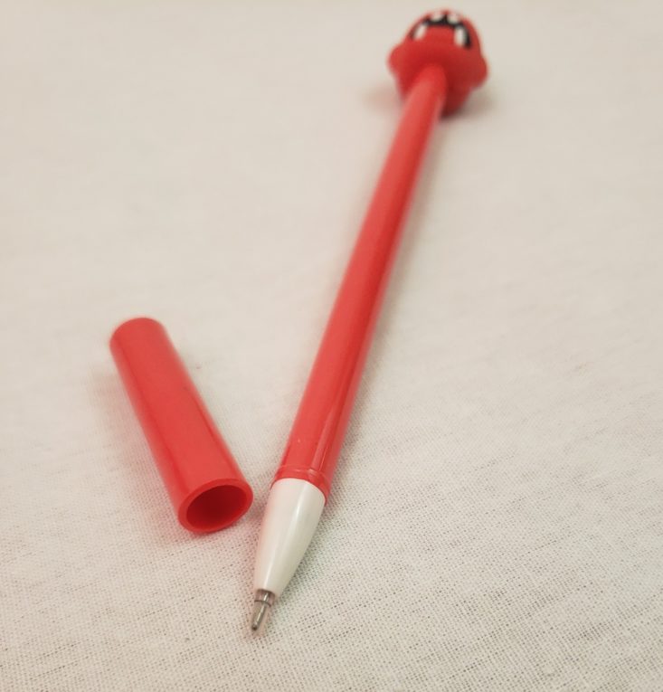 IN YOUR CASE NOVEMBER 2018 REVIEW - Red Monster Gel Ink Pen 2 Uncape Top