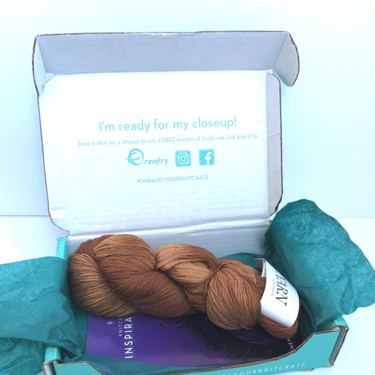 Knitcrate Sock Yarn Subscription Review November 2018 - Open Box Top