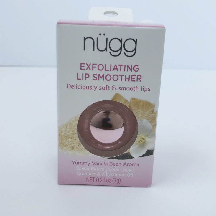 Lipstick Junkie Subscription Review November 2018 - Nugg Beauty Sugar Lip Scrub & Smoother Packaging Front