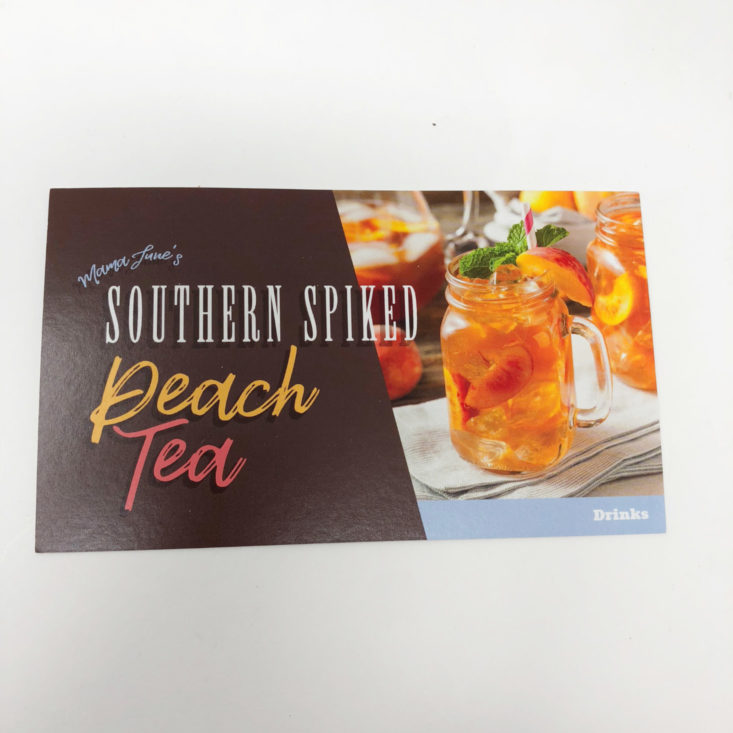Mama Junes Southern Style Box - Southern Peach Tea Recipe Card Front