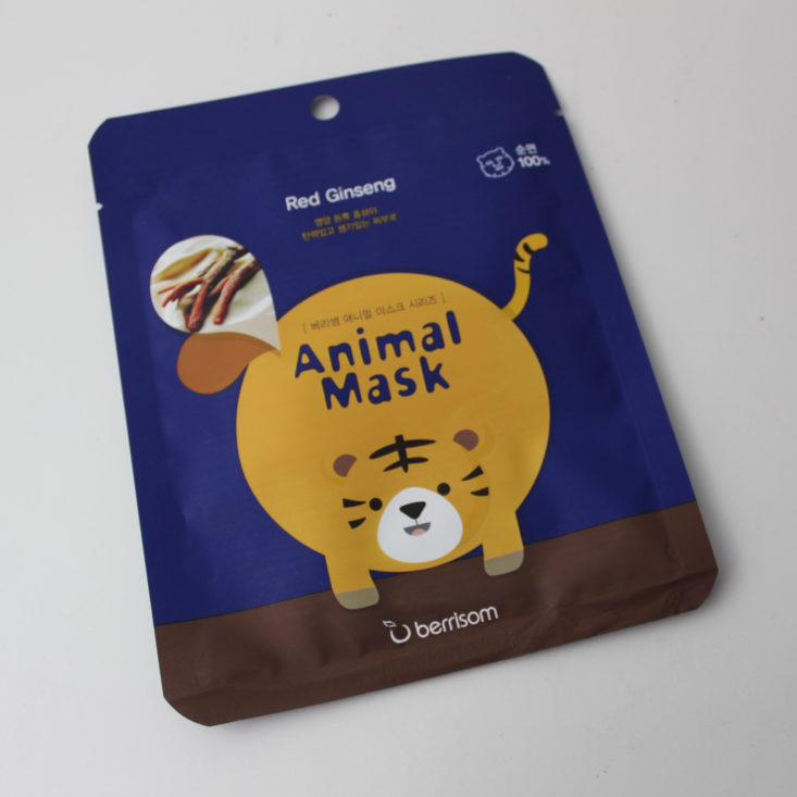 Mask Maven October 2018 - Berrisom Animal Mask Pack TigerRed Ginseng Front