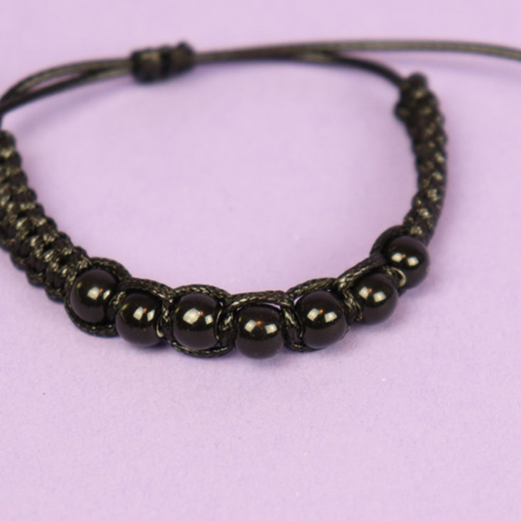 black bracelet bead detail