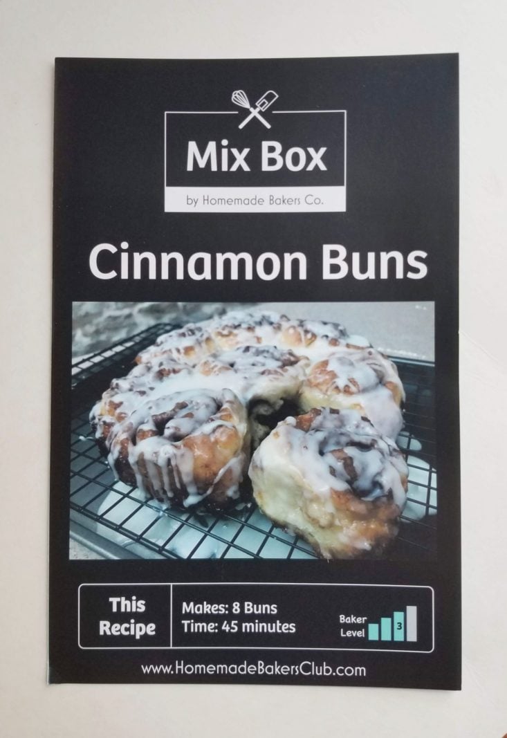 Mix Box by Homemade Bakers Cinnamon Rolls Box info booklet