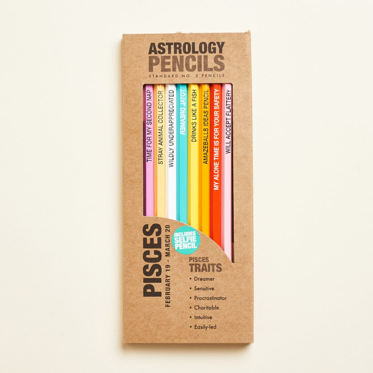 My Zodiac Box Pisces October pisces pencils in packaging