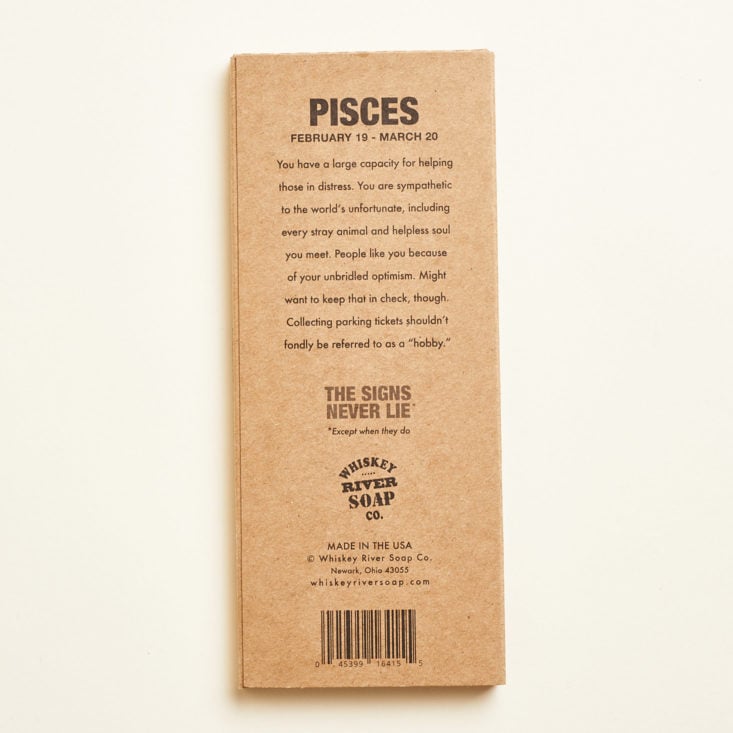 My Zodiac Box Pisces October pisces pencils back of packaging