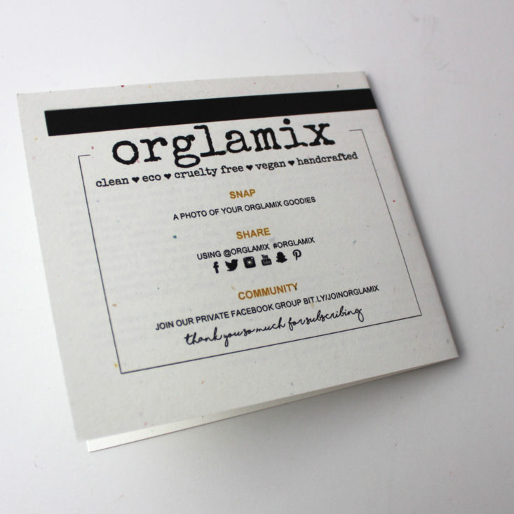 Orglamix October 2018 - Booklet Front 3