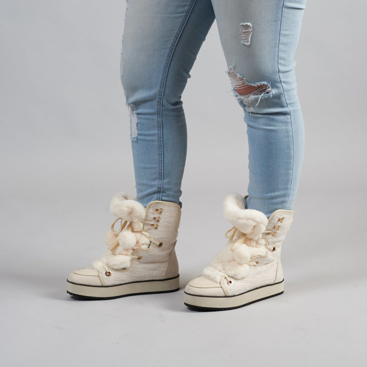 Shoe Dazzle November fuzzy vegan boots
