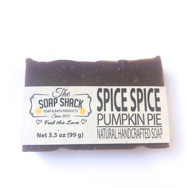 Soap Shack Box October 2018 - Pumpkin Pie Soap Bar Front