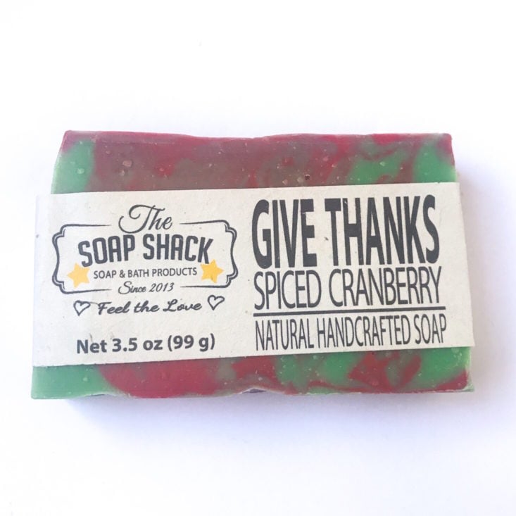 Soap Shack Box October 2018 - Spiced Cranberry Soap Bar Front