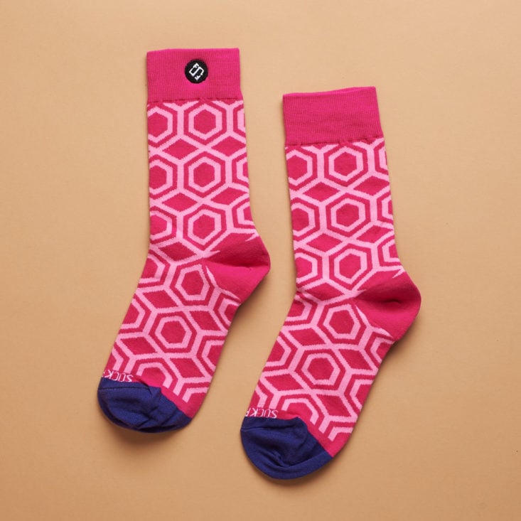 sock fancy geometric pink socks