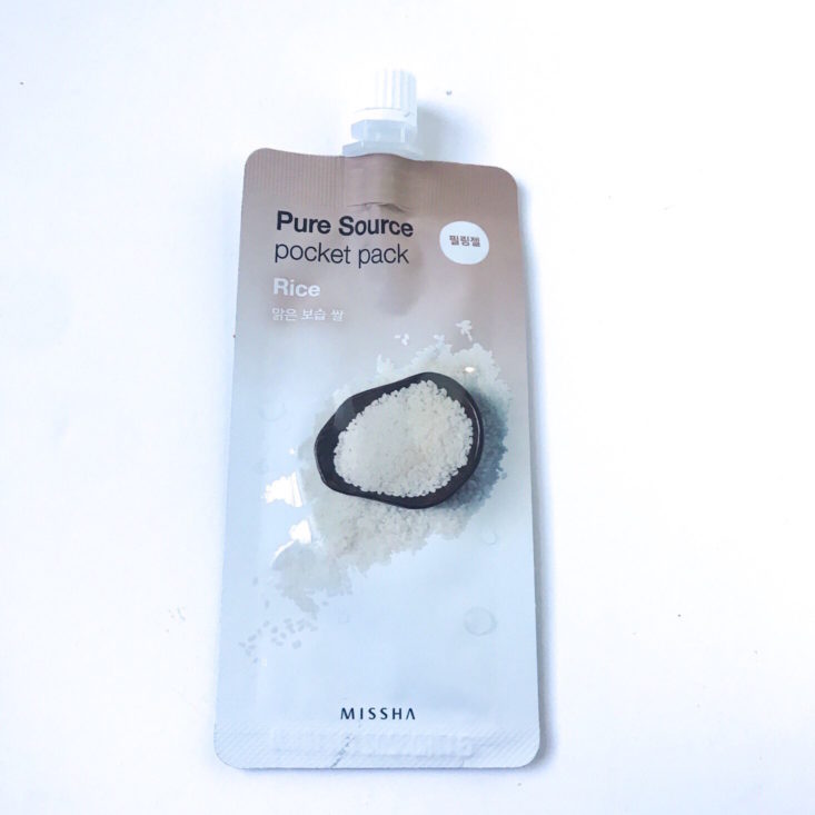 Sooni Pouch October 2018 - Missha Pure Source Pocket Pack in Rice Front