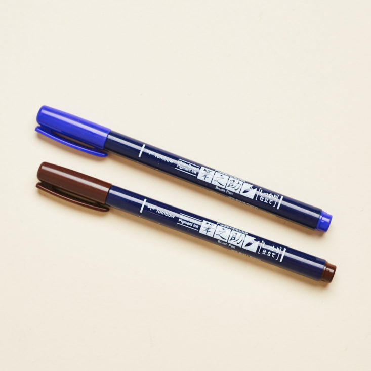 The Inky Box Mini blue and brown pen