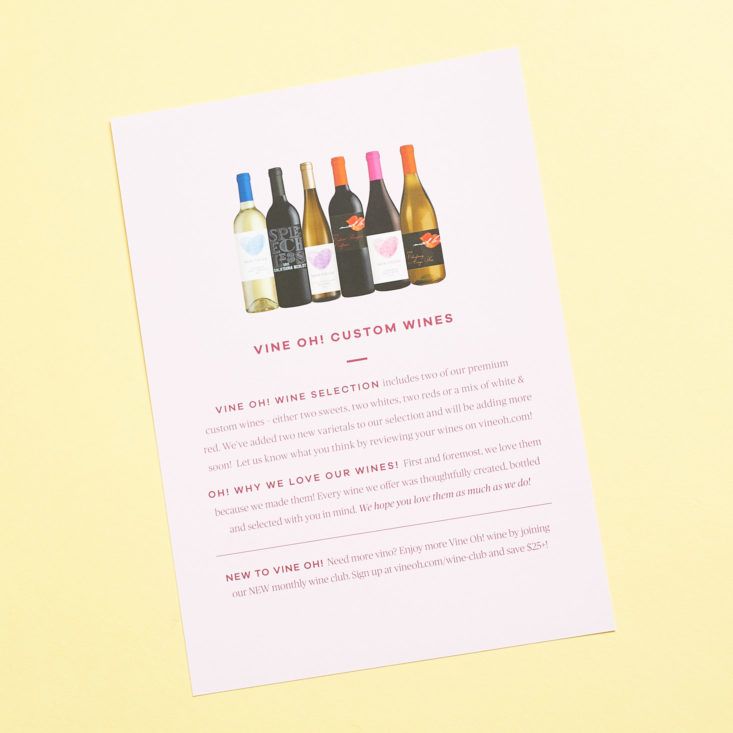 Vine Oh! wine card