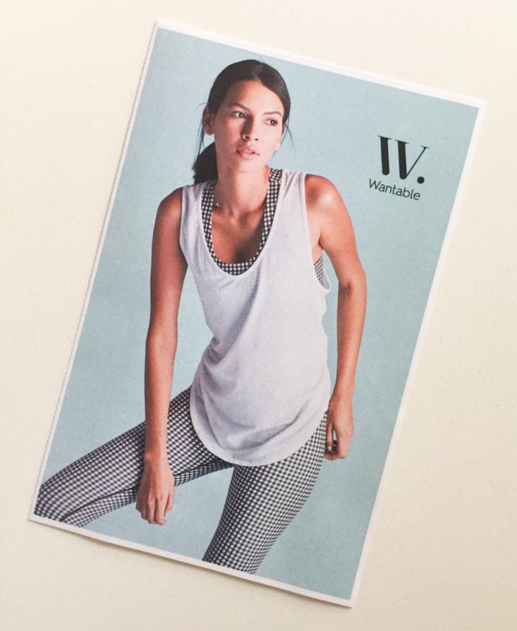 Wantable Fitness Edit Subscription Review October 2018 - booklet Front