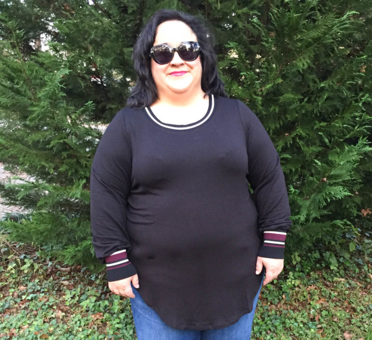 Wantable Style Edit Subscription Review November 2018 - Knit Top With Stripe Ribbing Front