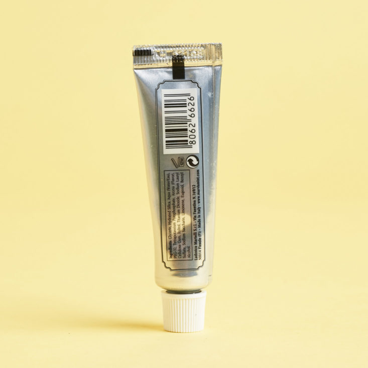 Birchbox Travel Sized Treats toothpaste back