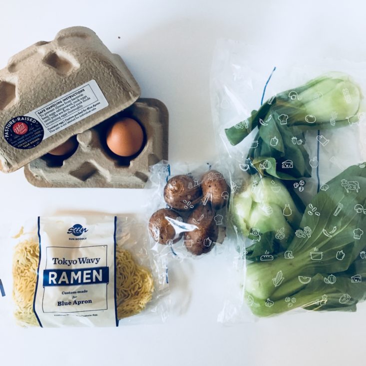 Blue Apron Subscription Box December 2018 - Noodle Ingredients 2 Top