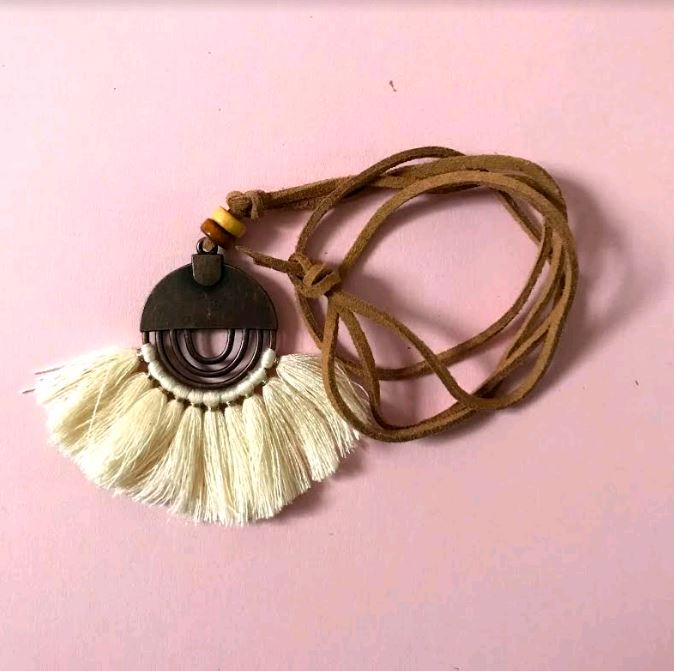 BohoBabe Box Subscription December 2018 - Copper With White Tassels Necklace Top
