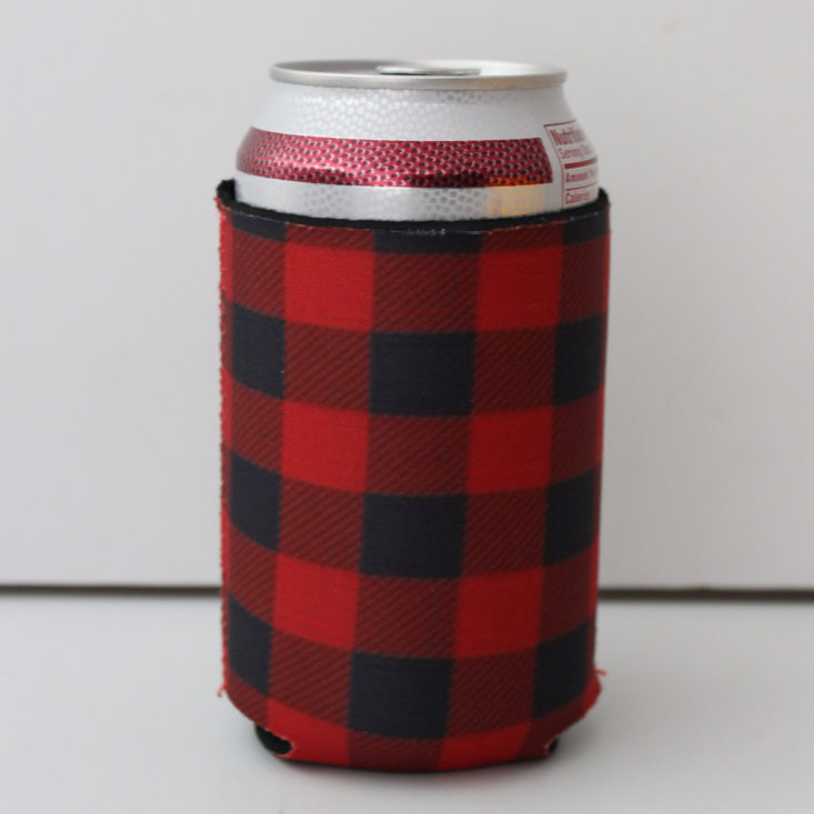 Box of Happies November 2018 Review - Buffalo Plaid Insulated Beverage Can Cooler 2 Front