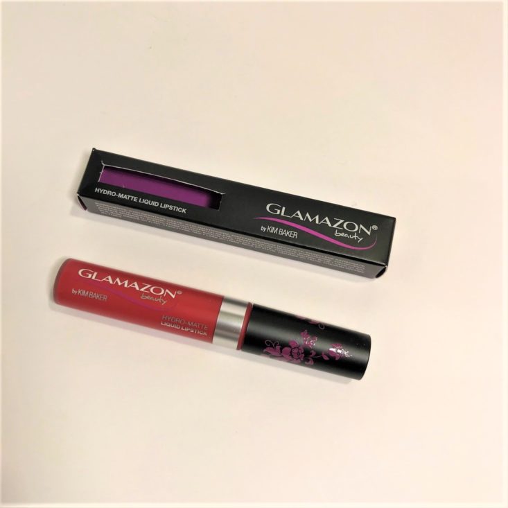Cocotique Holiday Box December 2018 - Glamazon Beauty Cosmetics I’m Purrfect Red Liquid Lipstick Open Top