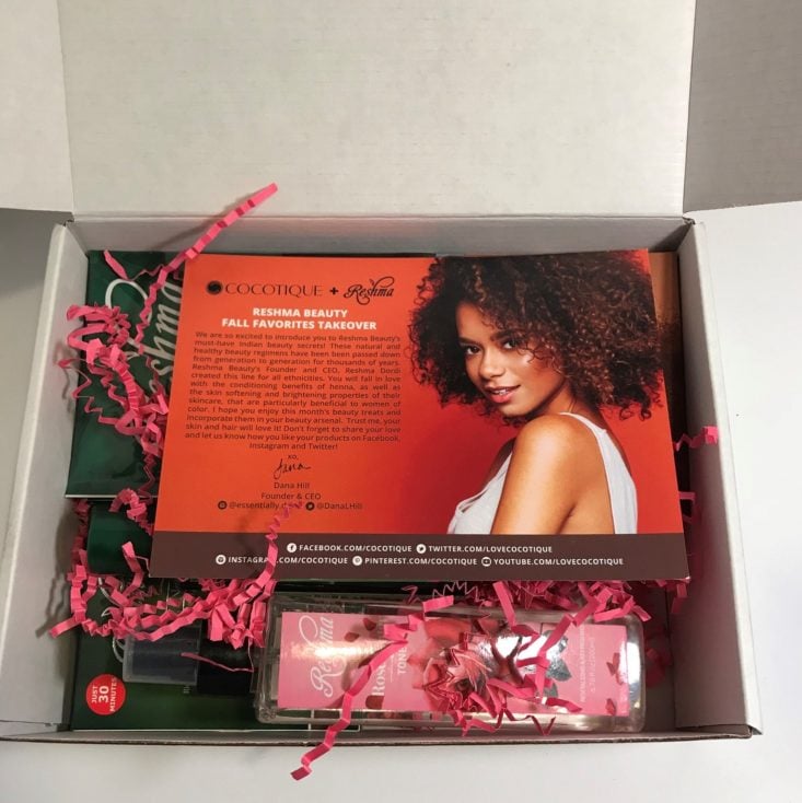 Cocotique November 2018 - Opened Box