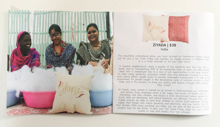 Fair Trade Friday Subscription December 2018 - Booklet Inside Top