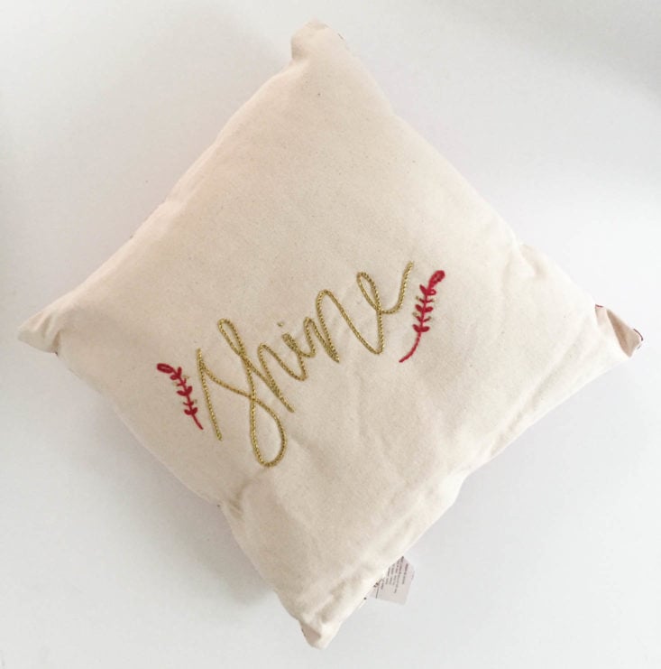 Fair Trade Friday Subscription December 2018 - Shine Pillow by Ziyada, India Front Top